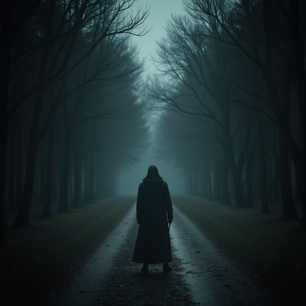 Dramatic scene depicting a morally ambiguous choice in an RPG, with dark atmospheric lighting and a character at a crossroads between good and evil, representing the psychological freedom of exploring darker impulses in virtual spaces