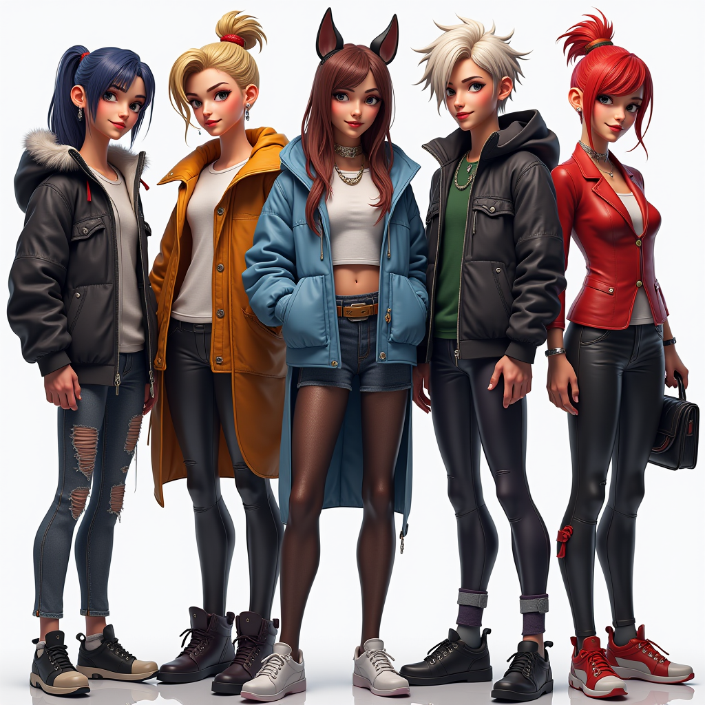 Collage of diverse game characters in different styles and outfits, from punk to elegant to futuristic, representing the spectrum of self-expression through virtual fashion